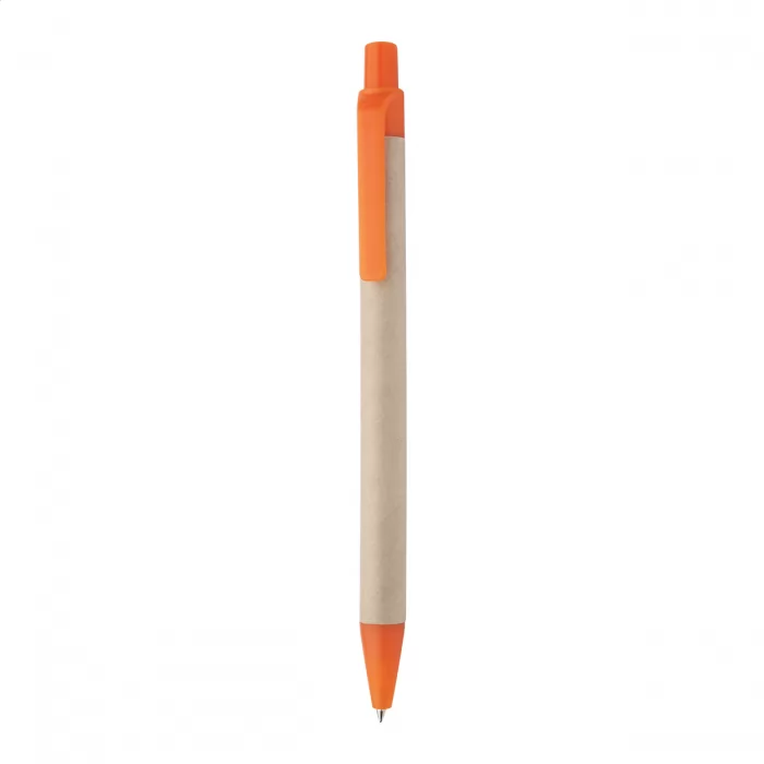 Penna a sfera personalizzata – arancione / naturale