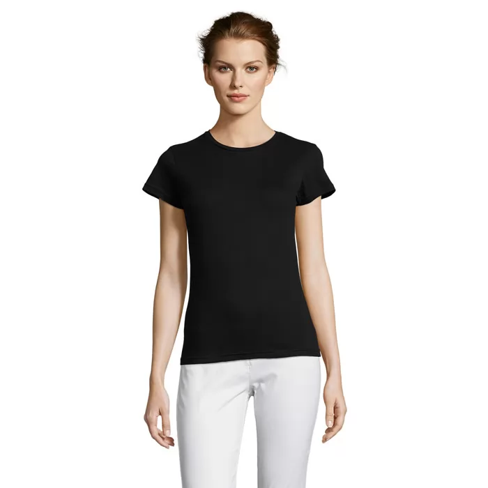 T-shirt donna in cotone 150 g personalizzata – Nero Profondo