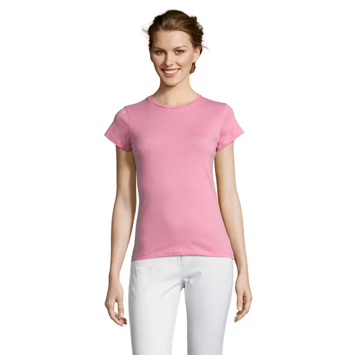 T-shirt donna in cotone 150 g personalizzata – Rosa Orchidea